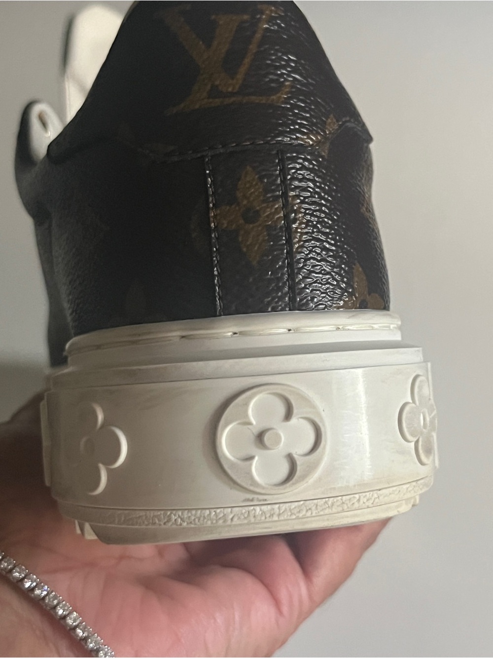 Louis Vuitton Time Out size 7.5 women’s Monogram Brown & White Platform Sneakers